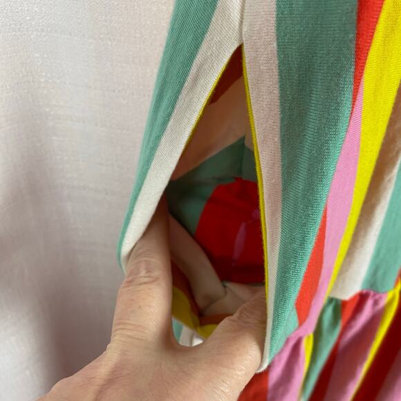 J.Crew Rainbow Stripe Maxi Dress Sz.L - Picture 9 of 15